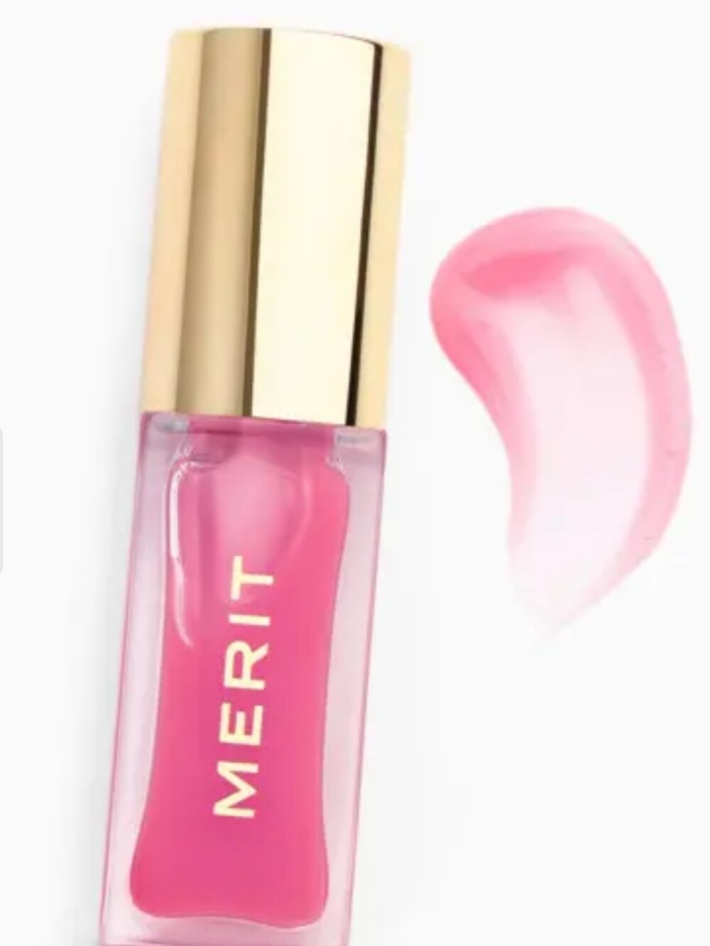 MERIT Shade Slick Gelée Tinted Lip Oil in Les Deux (sheer pink) NIB & FULL SIZE